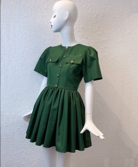 Đầm cổ tròn tùng nhún